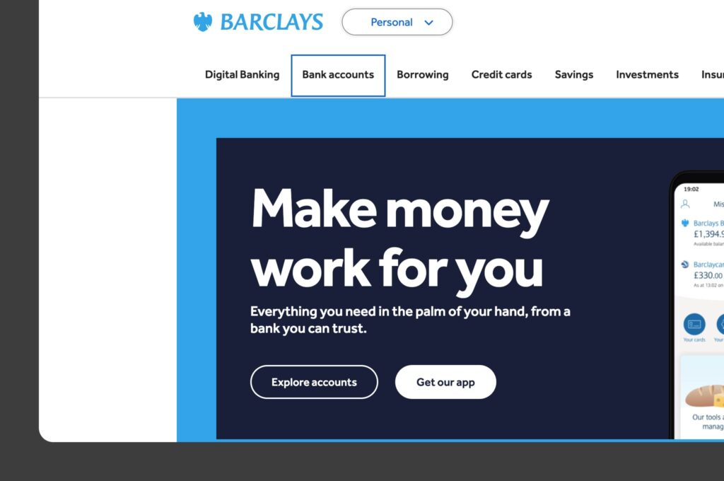 Barclays accessibly navigation