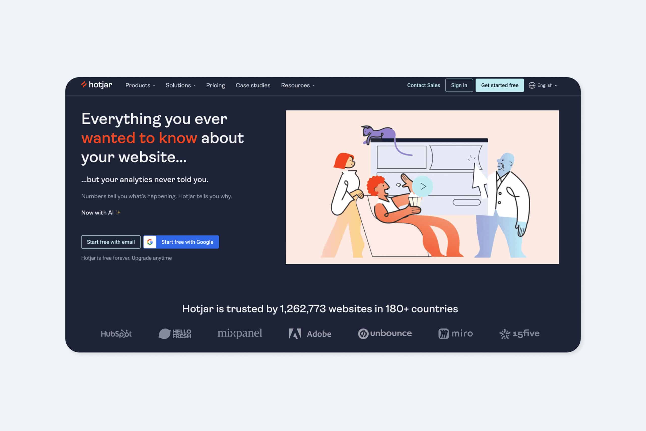 screen shot from the UX research tool Hotjar