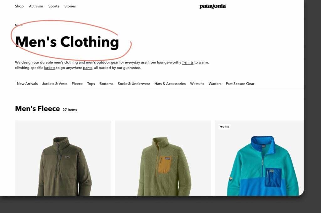 Patagonia clean layouts