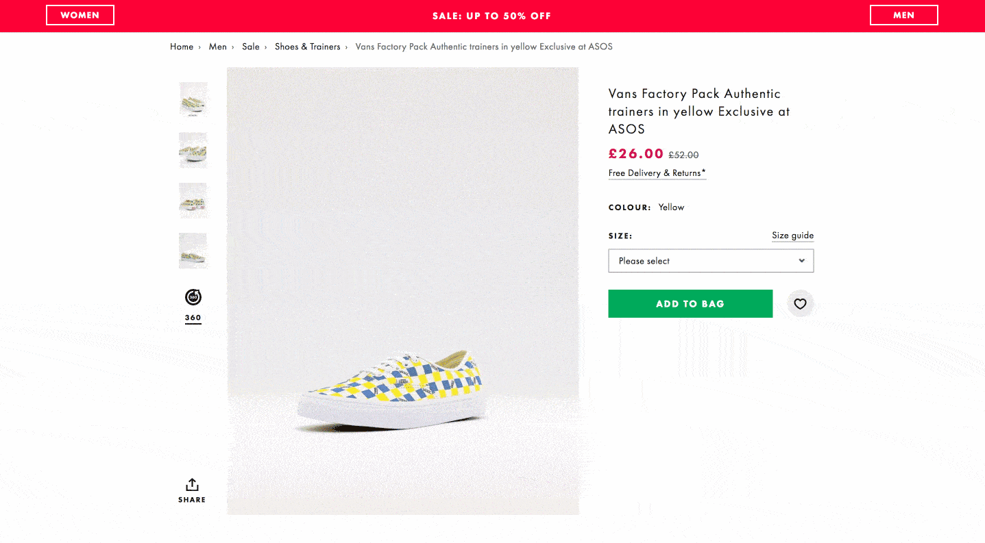 ASOS 360 product view