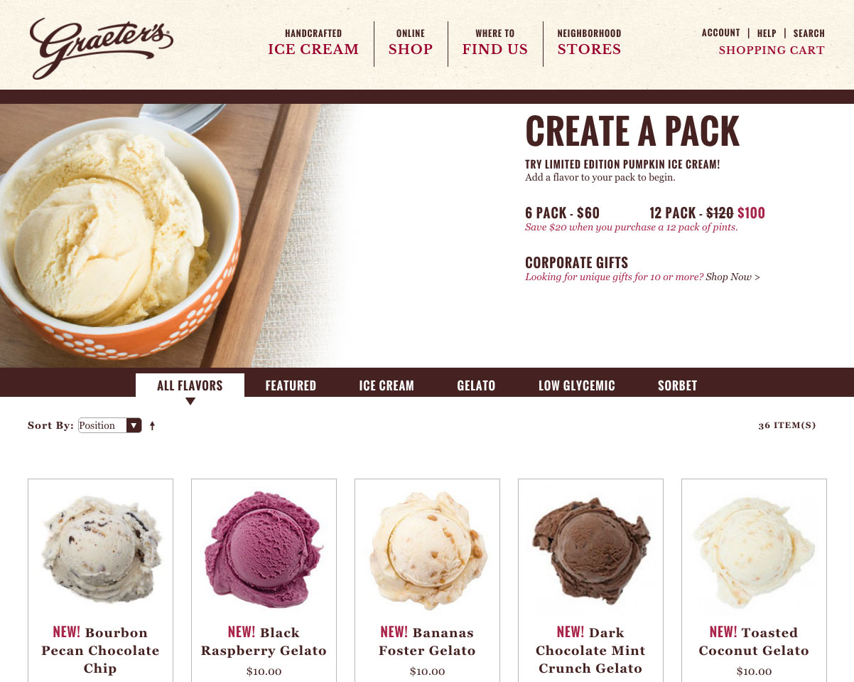 graeters Food & Drink Ecommerce Websites