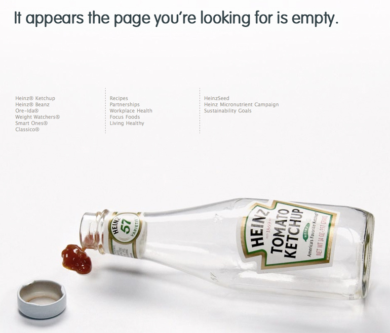 heinz example of error page