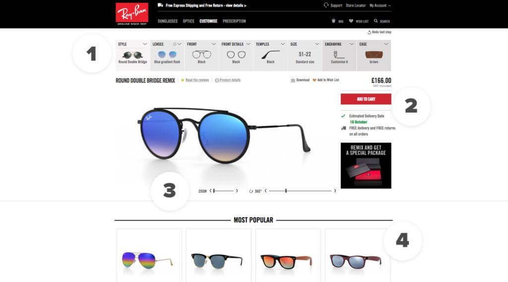 Ray-Ban Product Customiser