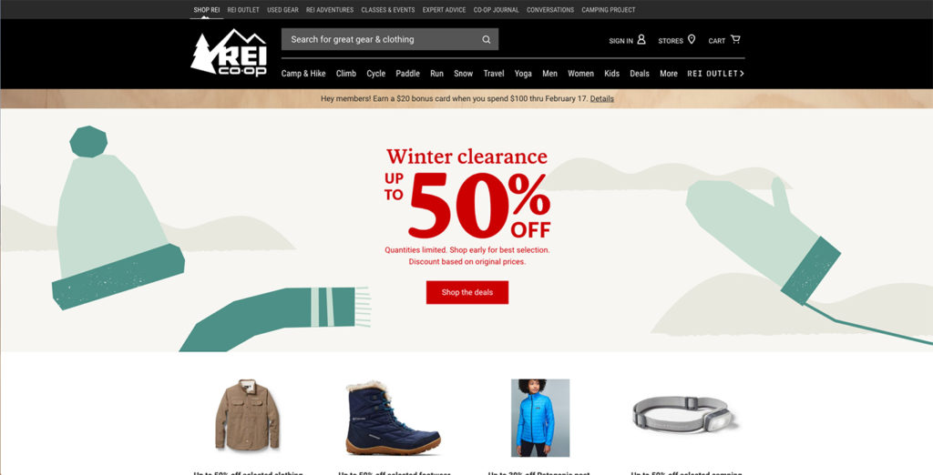 REI Homepage