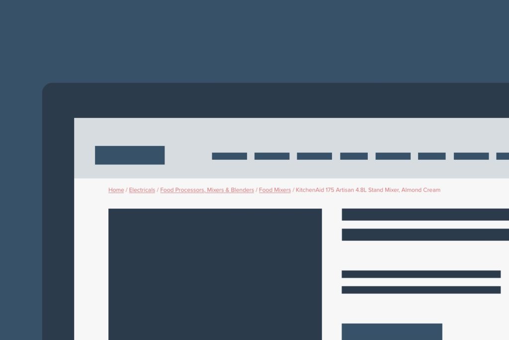 An example of breadcrumbs on an ecommerce website